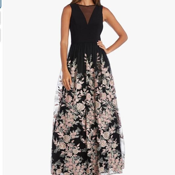 Morgan & Co. Dresses & Skirts - Morgan & Co. Mesh Evening Dress Gown Maxi Embroidered Sister Of Bride 1